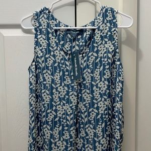 Small Modcloth Blue Floral Sleeveless Top